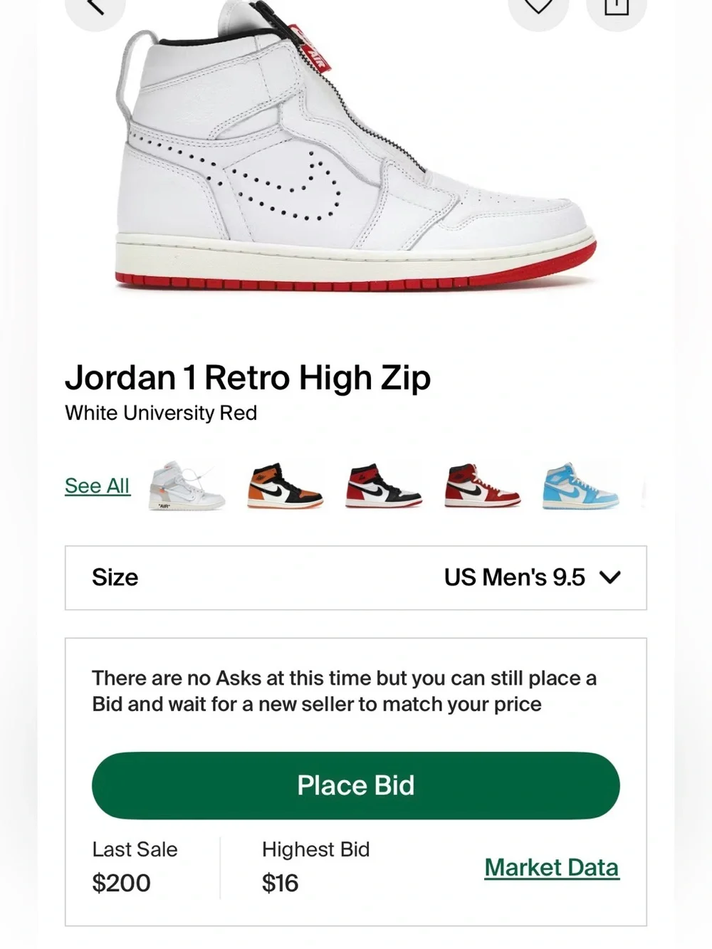 Nike White and Red High-Top Zip Sneakers - 9M